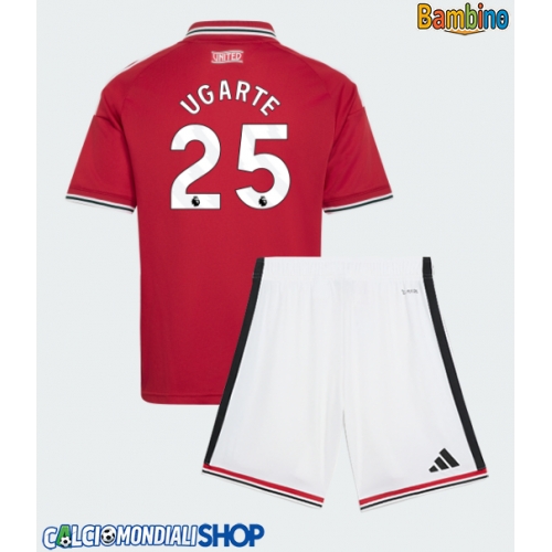 Maglie da calcio Manchester United Manuel Ugarte #25 Prima Maglia Bambino 2026-27 Manica Corta + Pantaloni corti)
